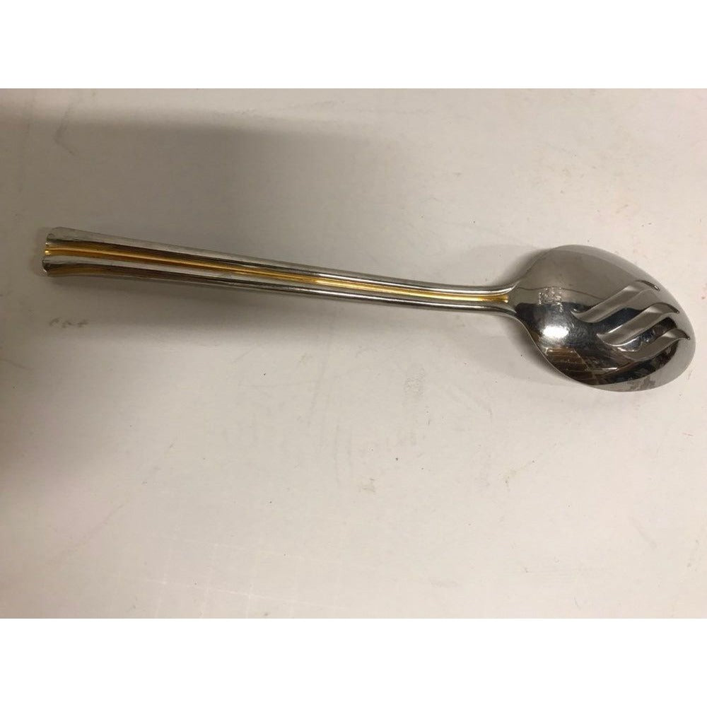 Mikasa Pierced Tablespoon Newport Gold (Stainless,Gold Accent) Serving Piece