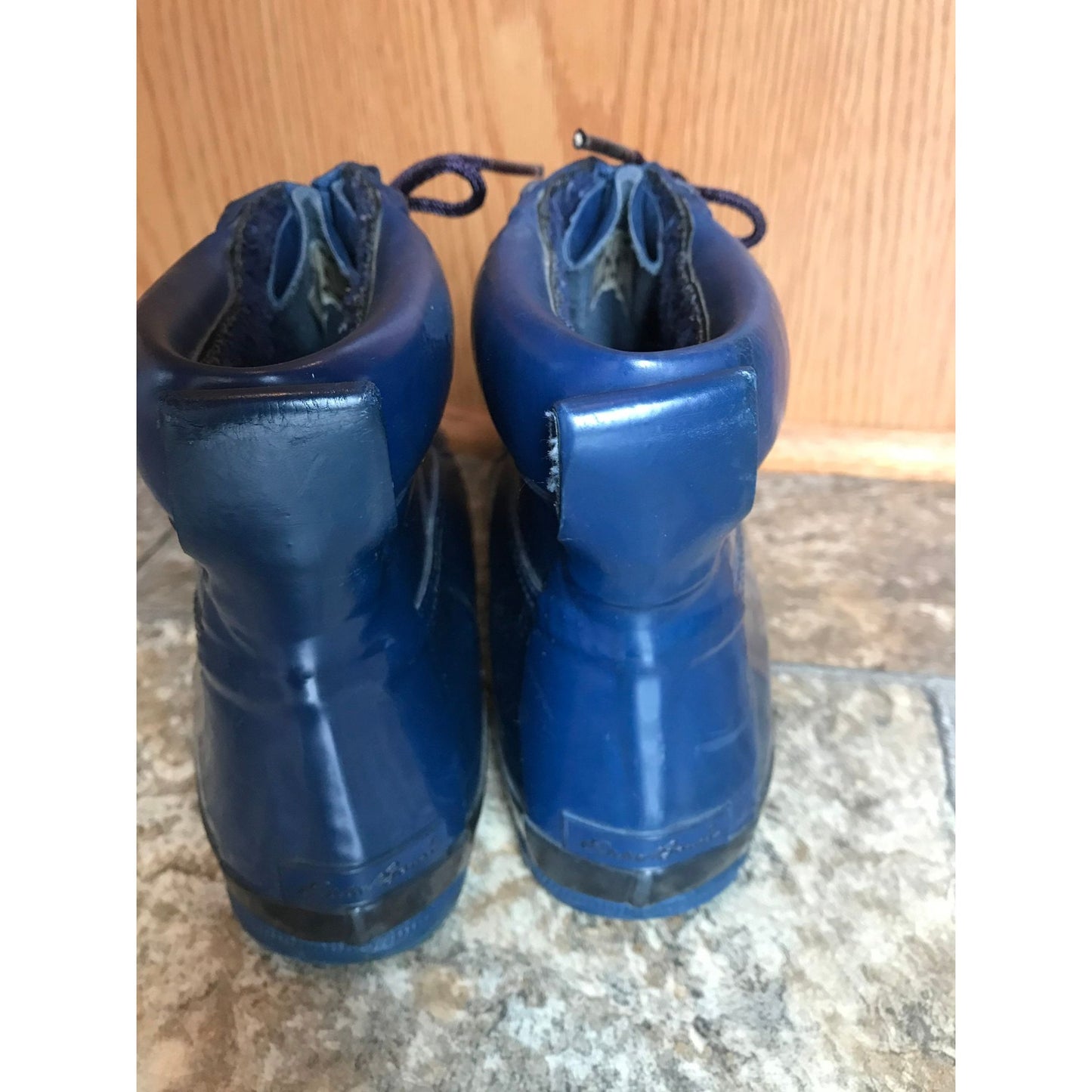 Vtg Woman's Eddie Bauer Blue Ankle Waterproof Boots Size 6 Handcrafted In Korea Lined Boots