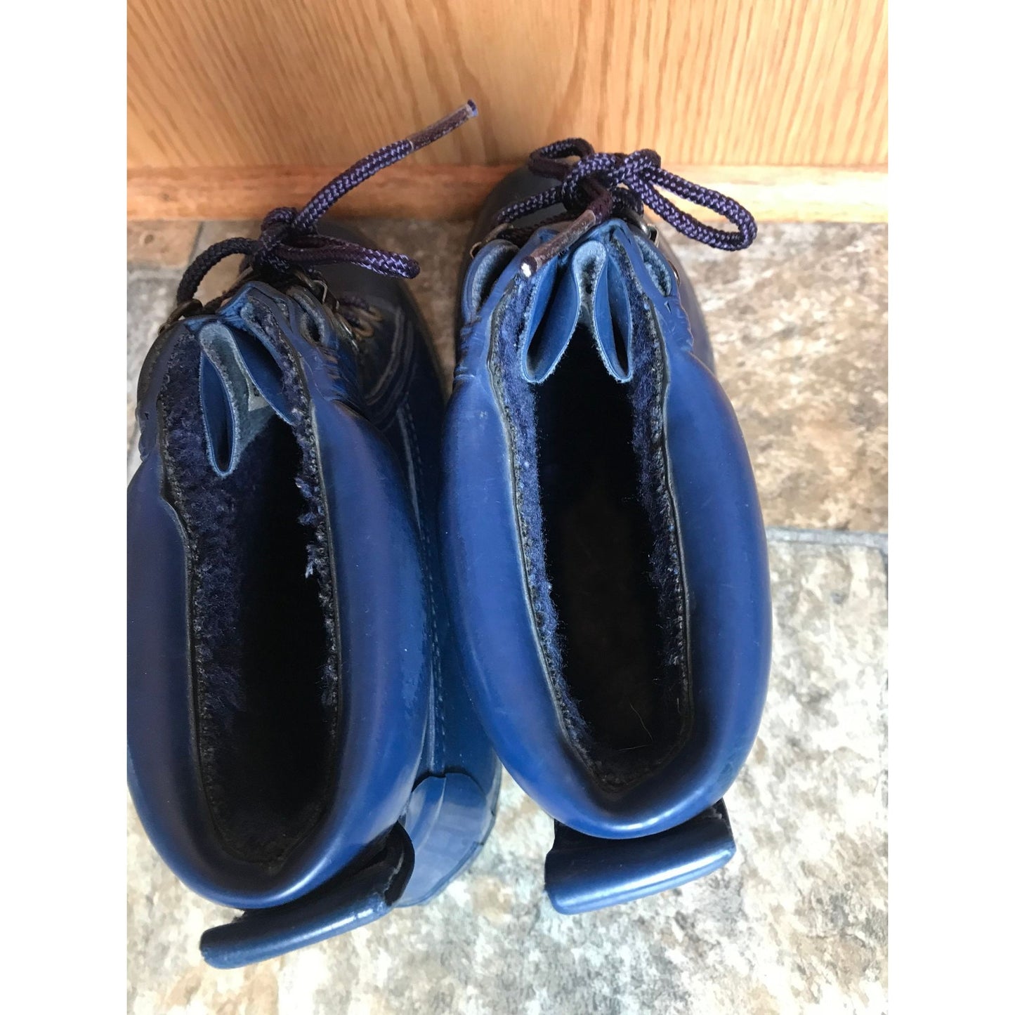 Vtg Woman's Eddie Bauer Blue Ankle Waterproof Boots Size 6 Handcrafted In Korea Lined Boots