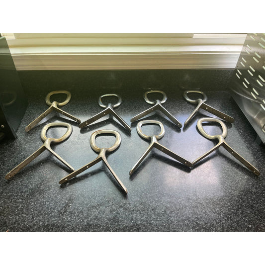 Antique 1930's Four Pairs Of Brushed Nichol Medical Table Stirrups From The Fisher Building Detroit Michigan