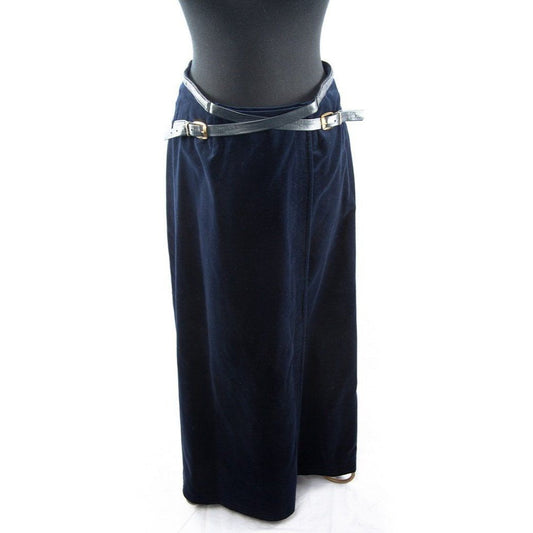 Women's Blassport Saks Fifth Avenue Navy Blue Wrap Skirt Size 12 Vintage