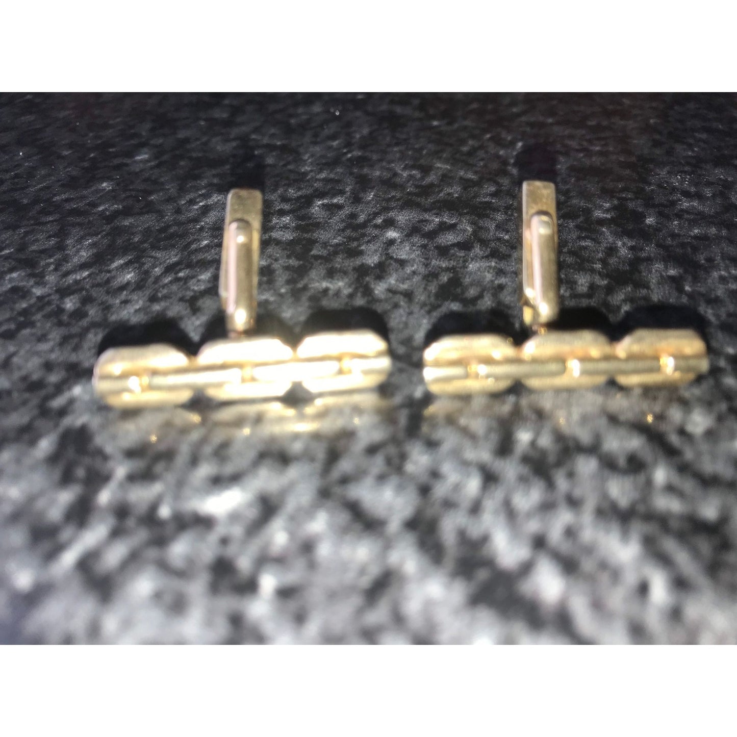 Vintage Gold Tone Brutalist MCM Cufflinks By Swank Woven Metal Design