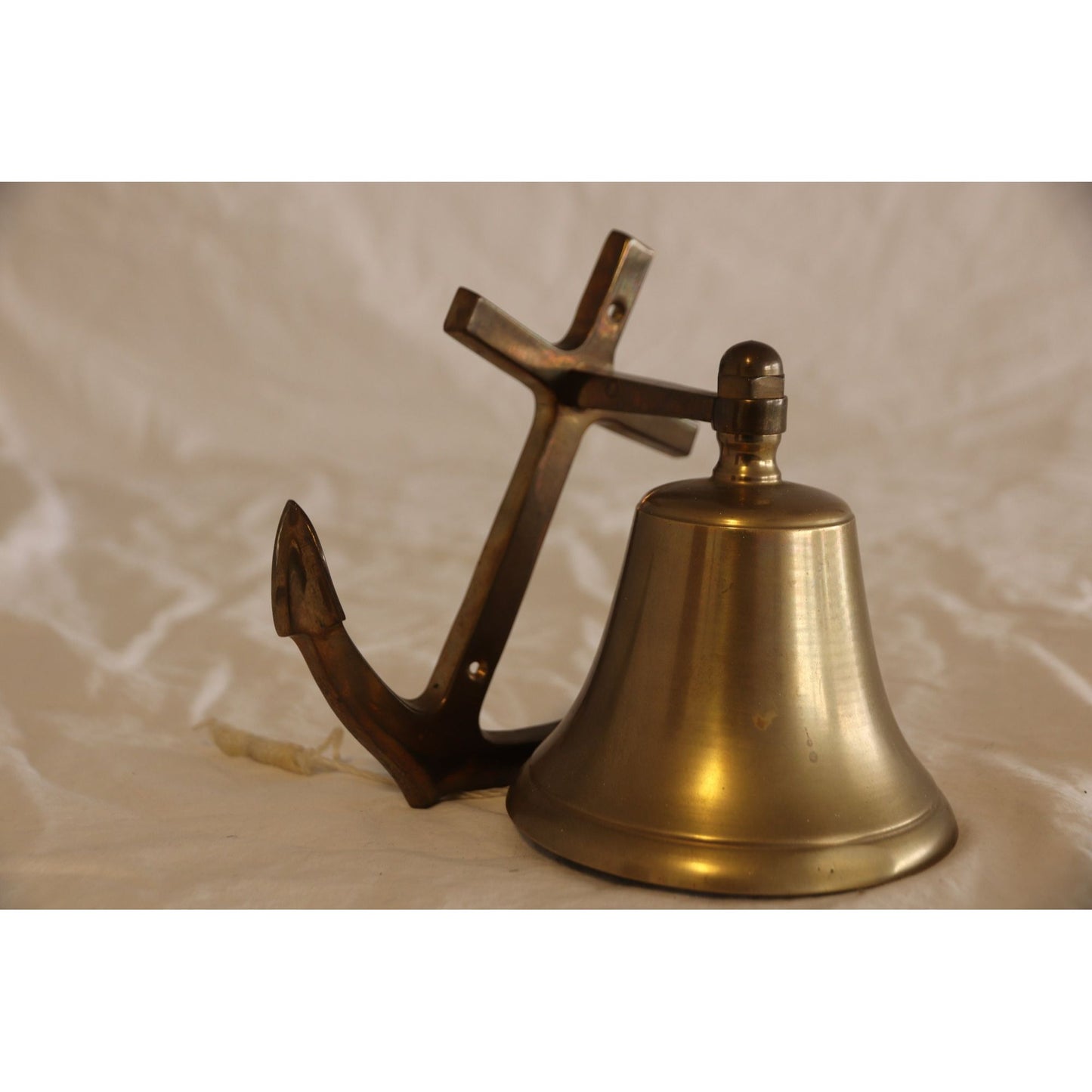 Vintage Solid Brass Anchor Door Knocker Bell Mid Century 1970's