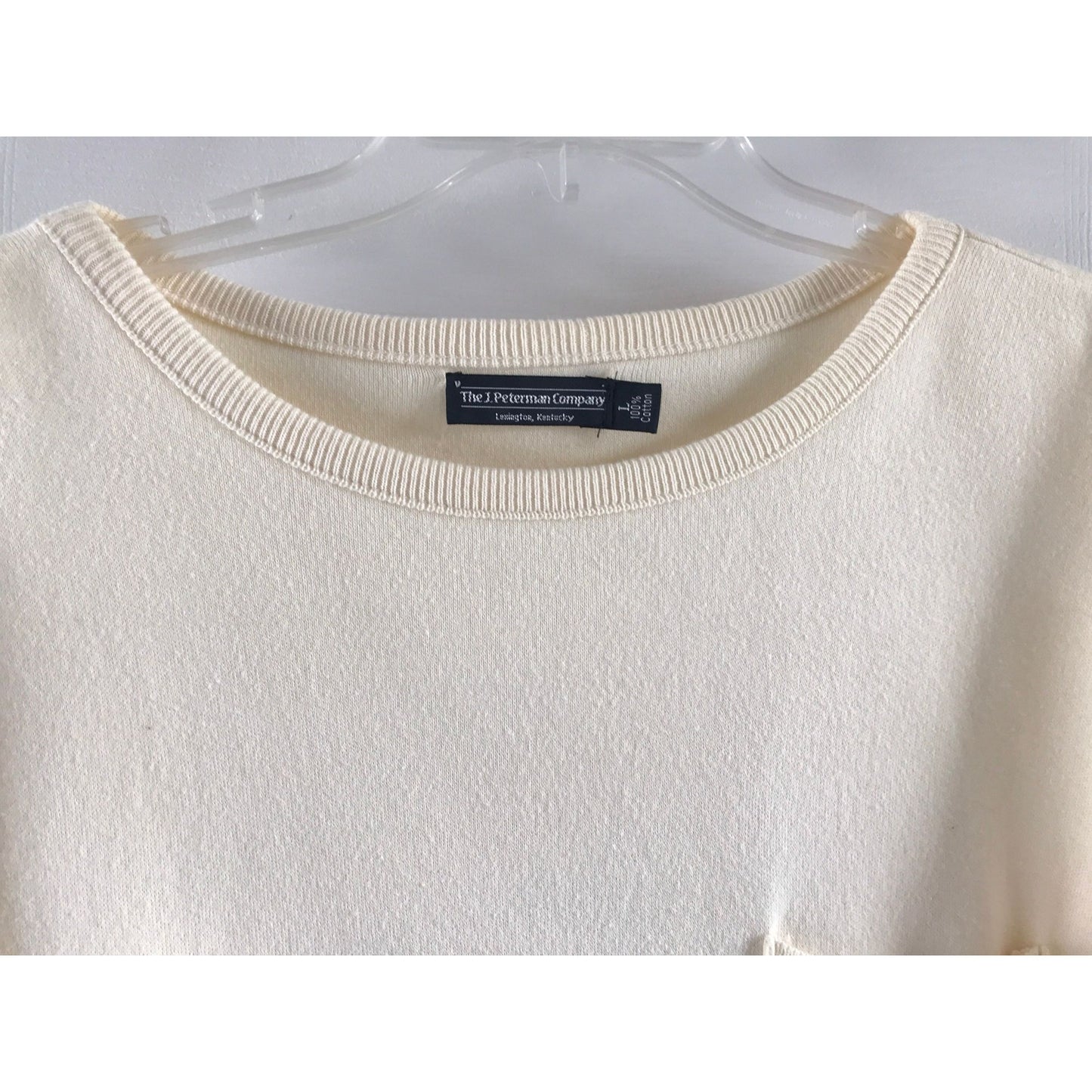 Vintage 1980's J. Peterman Beige Unisex Top Lexington KY Size Large 100% Cotton Long Sleeves