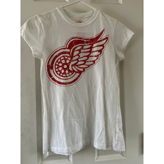 Vtg Women's Detroit Red Wings Hockey White Red T-Shirt 1931 National Anthem Presents Vintage NHL Hockey M