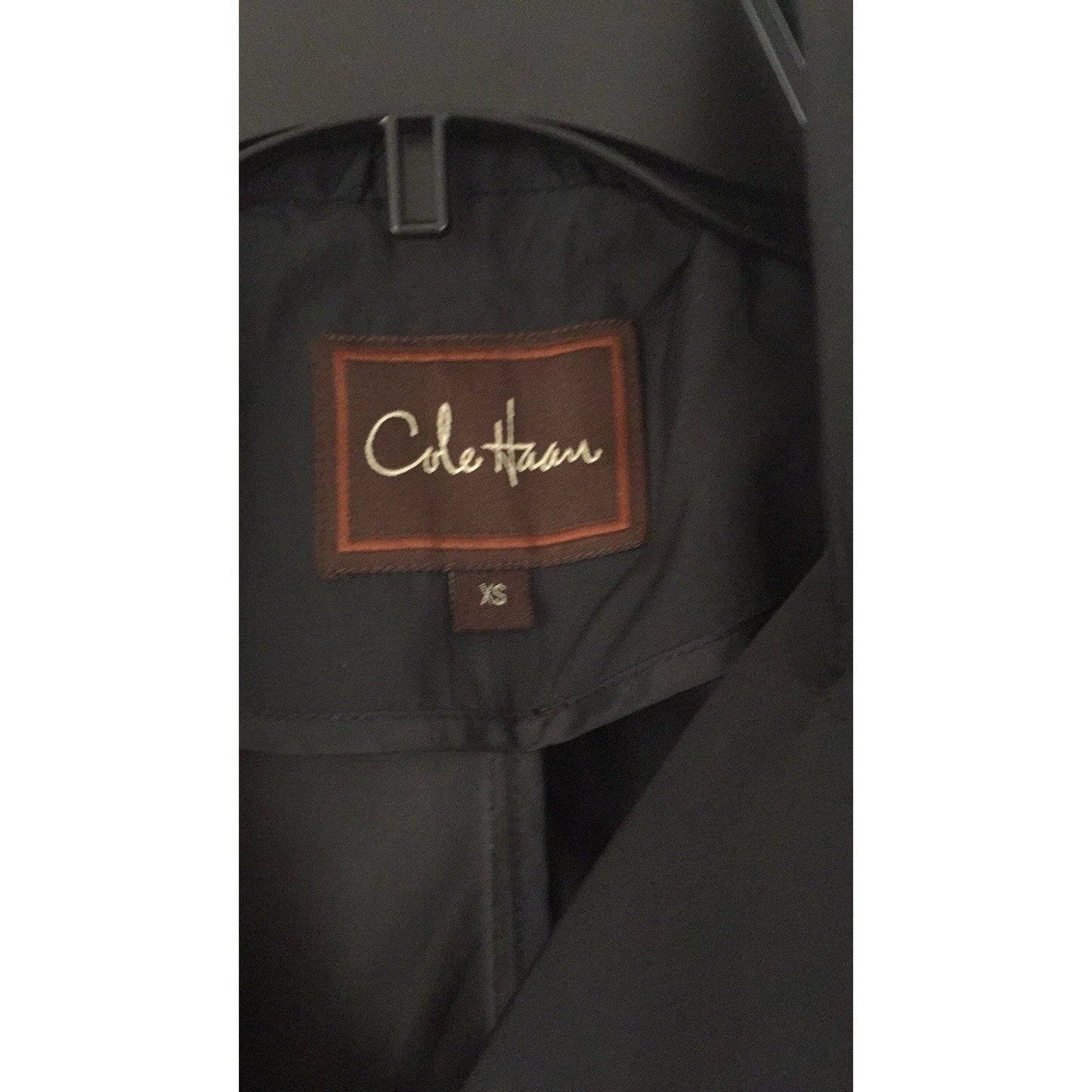 Vintage Cole Haan Portable Black Raincoat Detach Hood XS Sack NWT