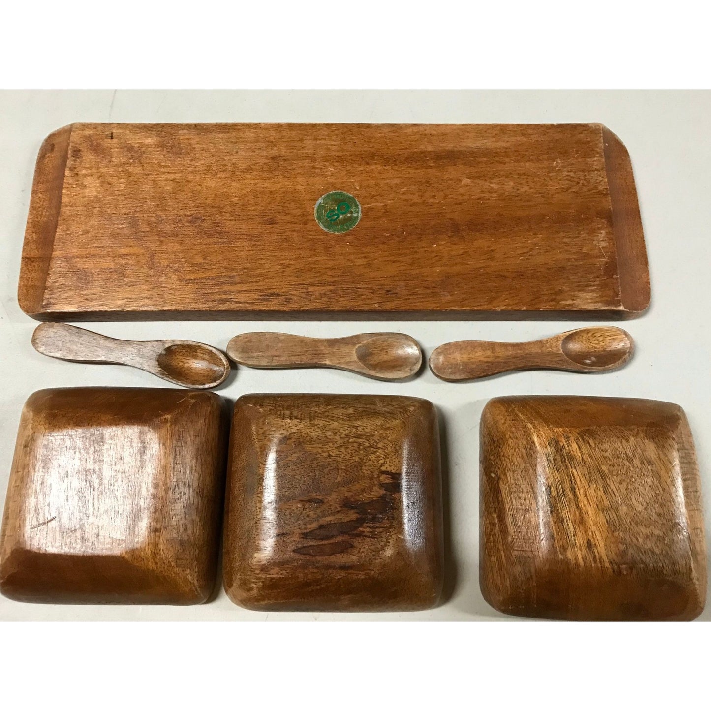 7 Piece Teak Serving Set SQ Handcrafted Quality Made in the Philippines