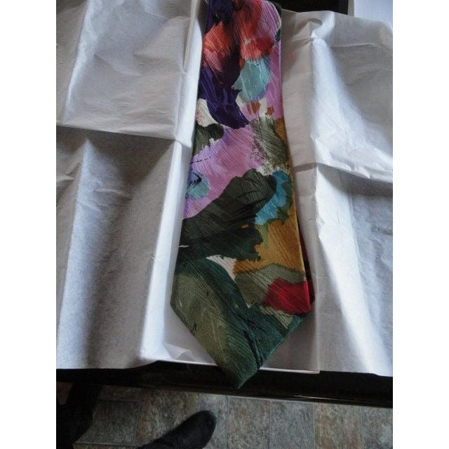 Vintage Men’s Serica Elite Floral Tie 100% Pure Silk From Italy NWOT W 4″x  55.5″ Abstract