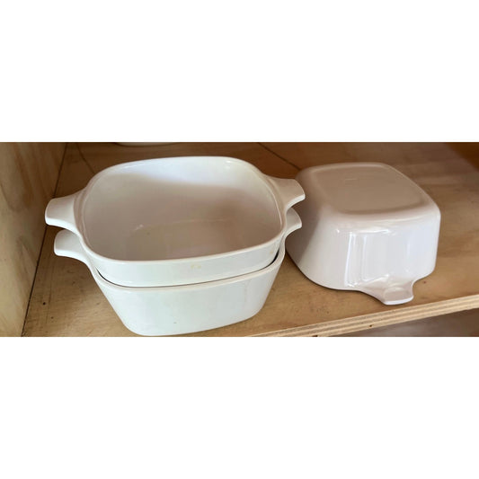 Vintage Corning Ware All White By Corning P-16-8 Three Available 9 x 5 x 3 No Lids