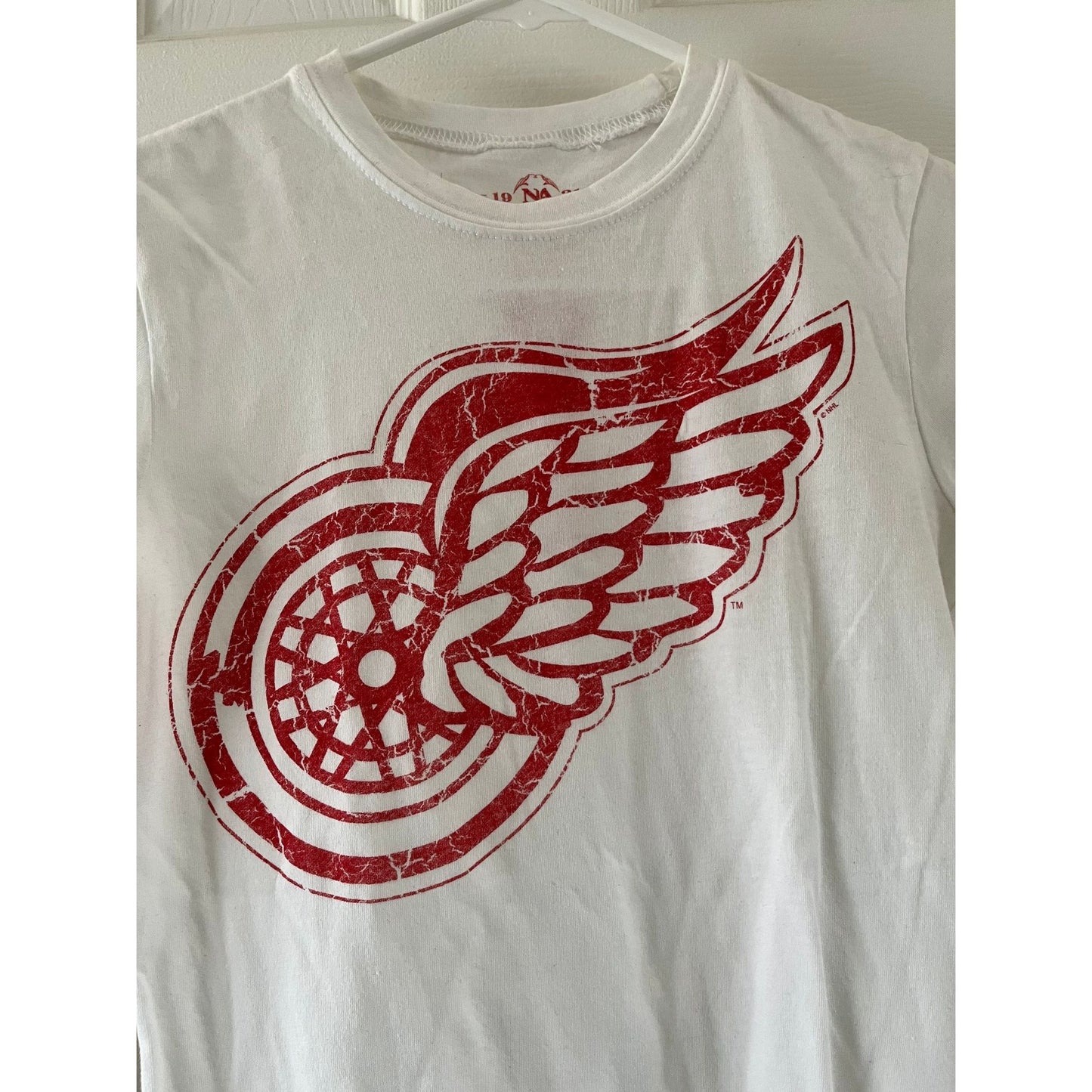 Vtg Women's Detroit Red Wings Hockey White Red T-Shirt 1931 National Anthem Presents Vintage NHL Hockey M