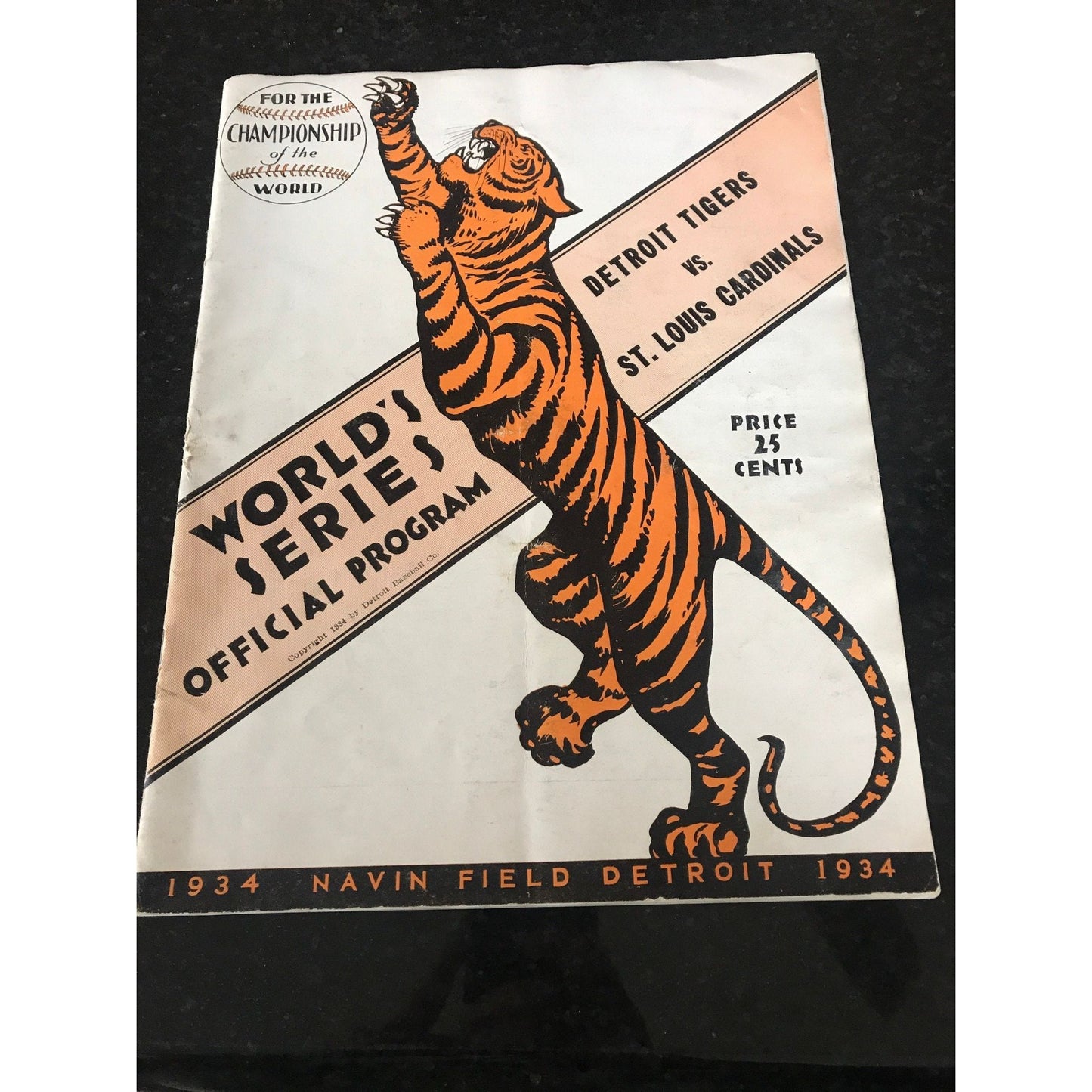 Vintage 1934 World Series Navin Field-Issued Program Detroit Tigers Vs. St. Louis Cardinals