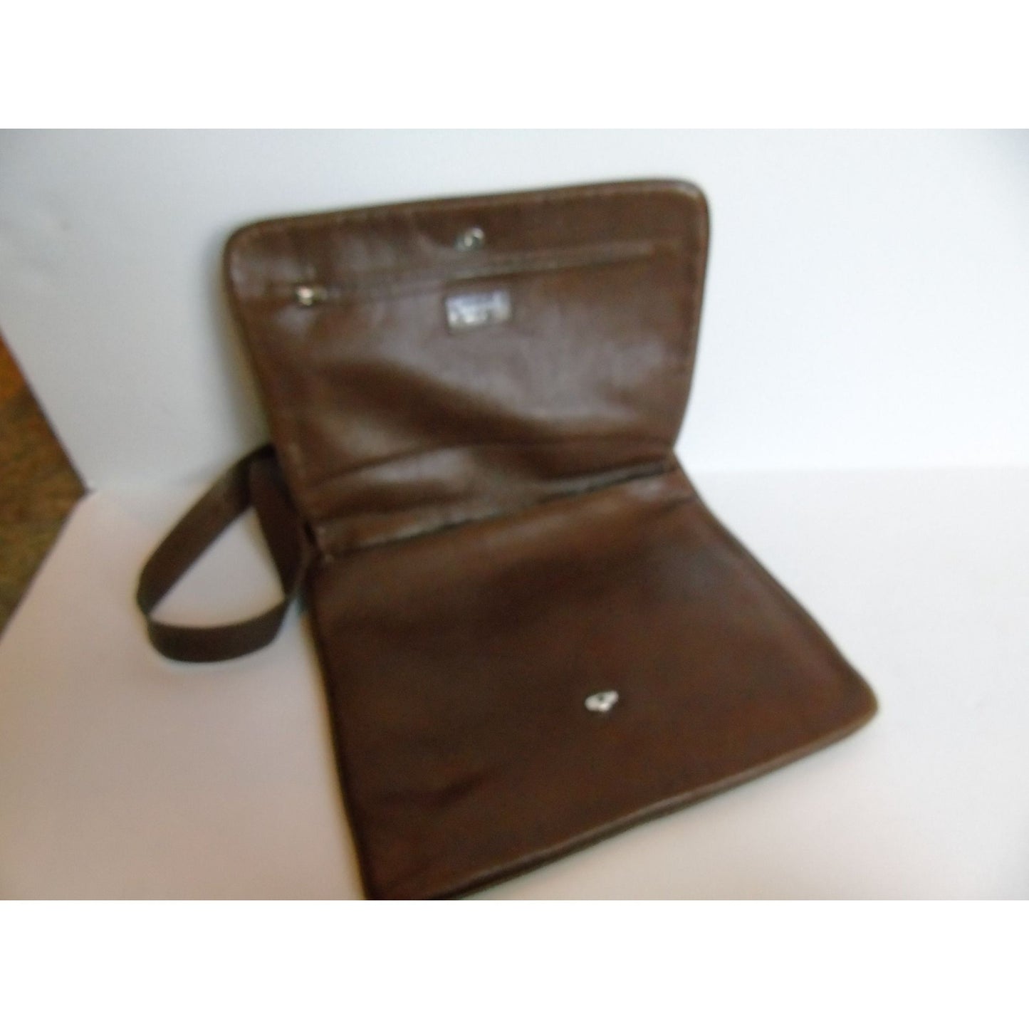 Vintage 1980's Bottega Veneta Shoulder Bag Brown Leather Made In Italy Silver Buckles