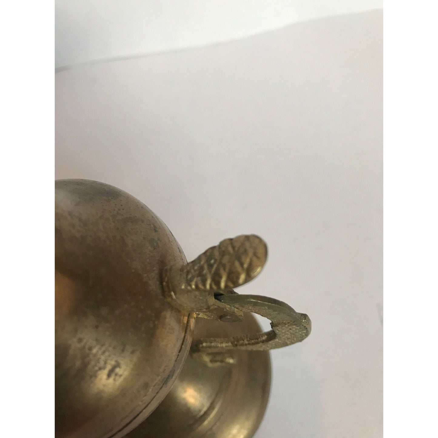 Antique Hand Crafted Solid Brass Incense Burner Censer With Cross Early 20th Century