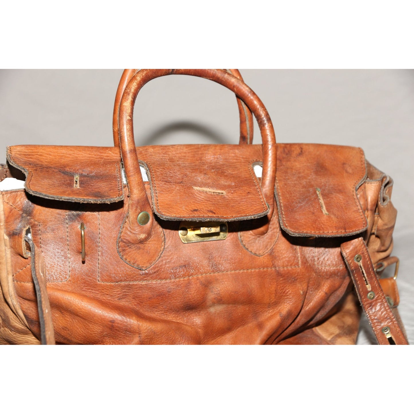 Birkin Genuine Leather Carry On Bag Luggage Handmade In Argentina Shoulder Cross Body Strap