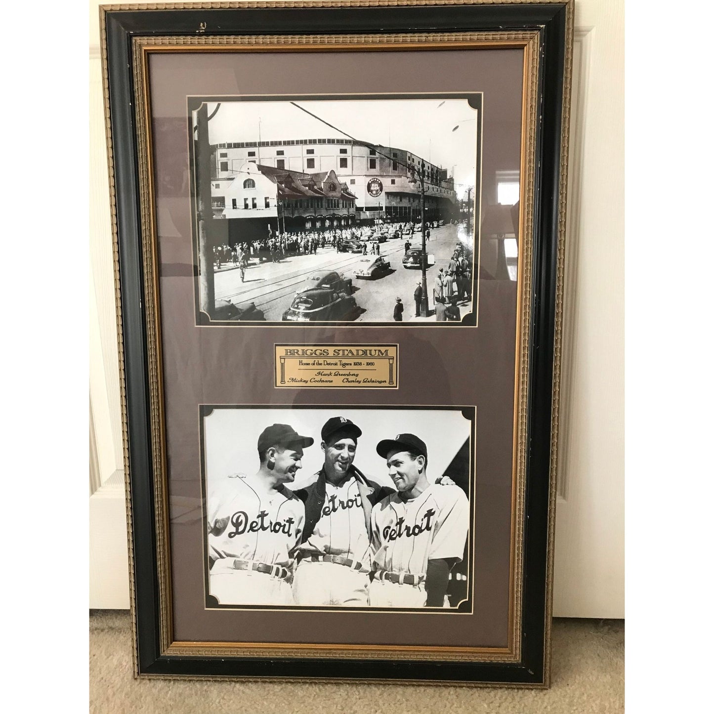 Briggs Stadium Detroit Tigers Print Framed Greenberg Cochrane Gehringer Photography Art