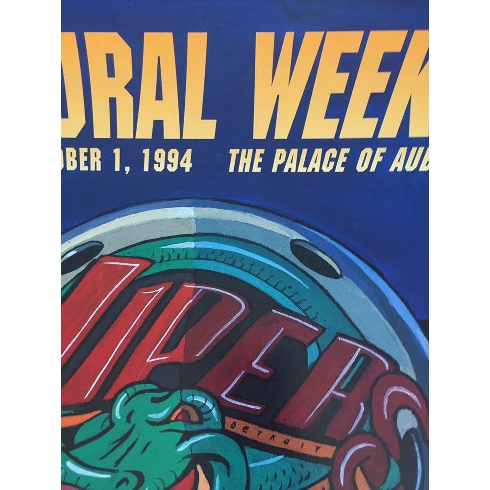 Vintage 1994 Detroit Vipers IHL Hockey INAUGURAL WEEKEND Poster The Palace Of Auburn Hills