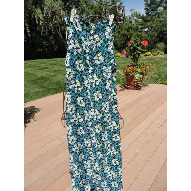 Women’s Blondie and Me Summer Floral Maxi Dress 100% Polyester Blues Green White NWT Size 3