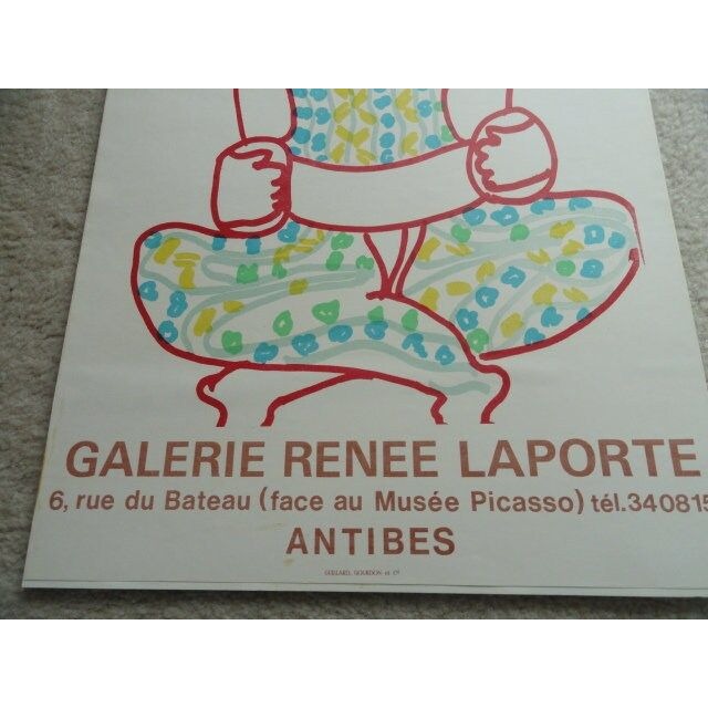 Vintage Galerie Renee LAPORTE LAPICQUE AQUARELLES Poster Antibes France 1976 Gallery