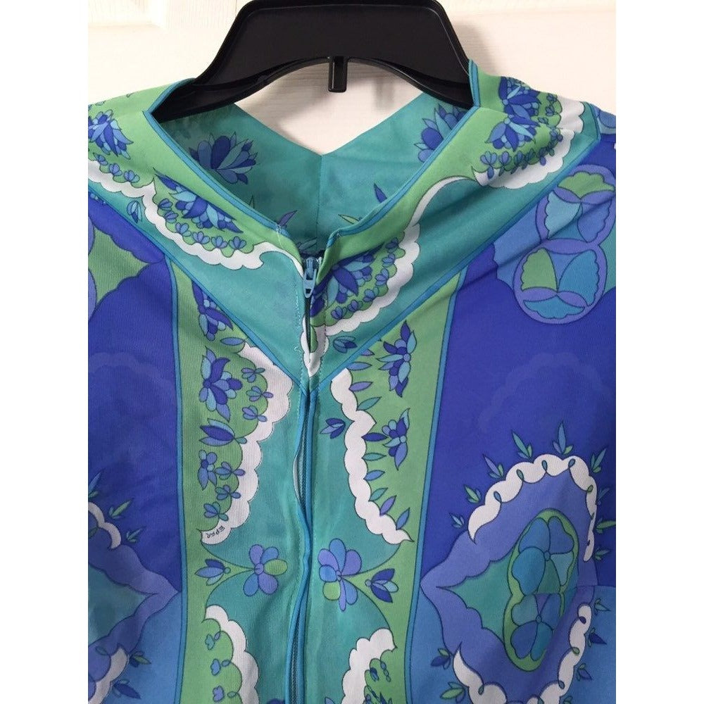 Vintage Emilio Pucci Formfit Rogers Printed Robe 1960s Small