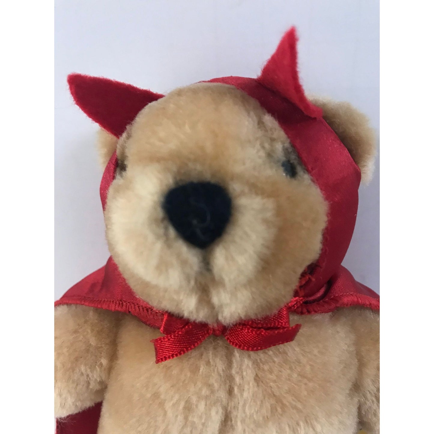 Vintage 6 1/2" R. Dakin & Co. Devil Bear 1986 Cap Ears And Felt Tail Happy Halloween