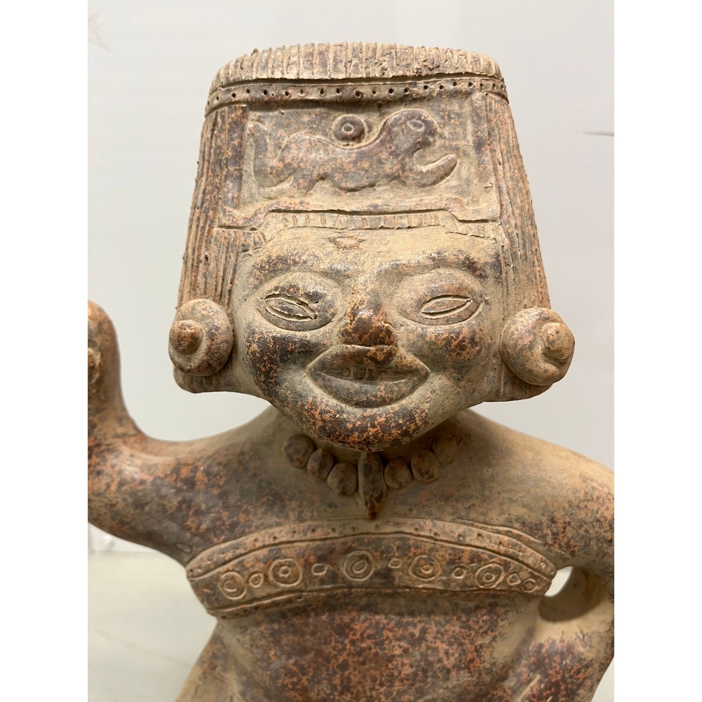 Vintage 1973 Souriant Dancer Terracotta Mayan Figurine Female Made In Mexico Tremendous Detail