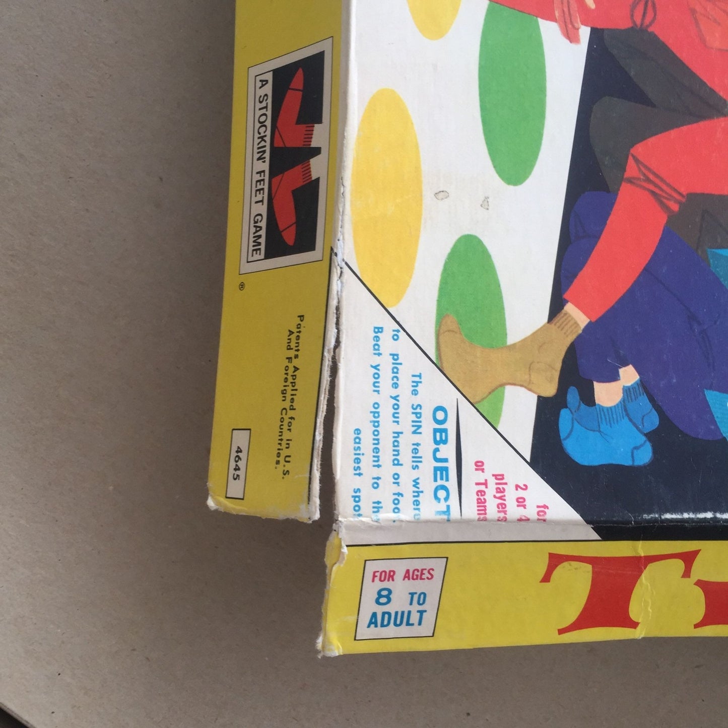 Vintage 1966 Twister Game by Milton Bradley, No. 4645 Boxed Complete