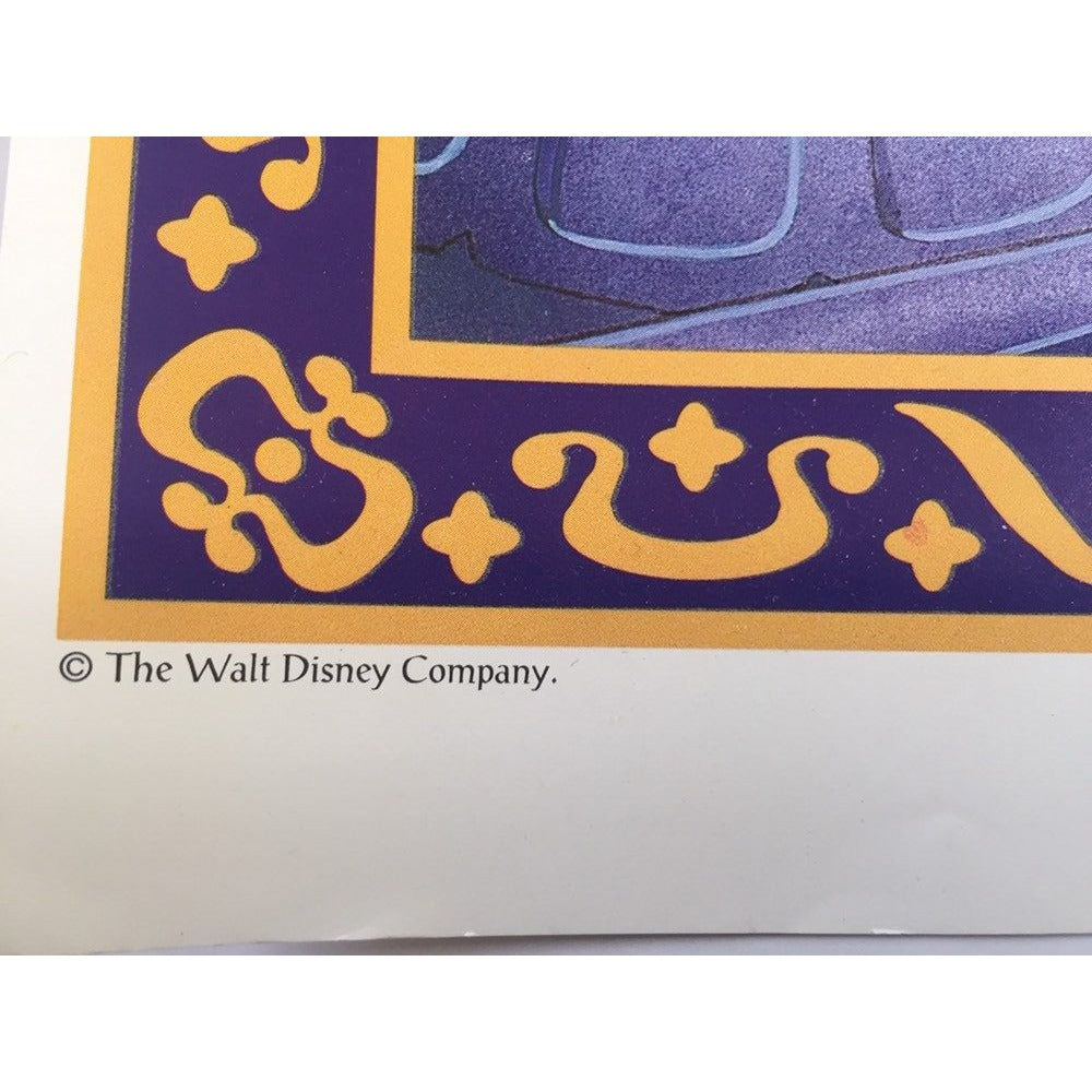 Vintage Aladdin Poster 1992 Walt Disney Classic Embossed Paper Walt Disney Company