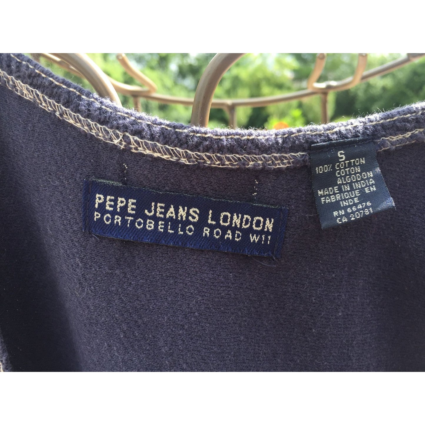 Vtg 1970's PEPE JEANS London Portobello Road W11 Woman's Top 07 (PJL) WX1 pepeNo. 2.0105 Size S Navy Blue Top