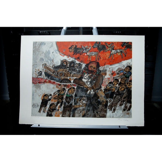 1968 Theo Tobiasse "Diaspora" No. 10 Hand Colored Lithographs Suite Of 18 Hand Signed & Numbered In Pencil