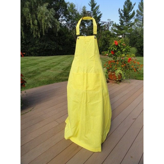 Vintage 1960's Dress Smock Apron Yellow "In Good Company" San Francisco Straps With Clasp