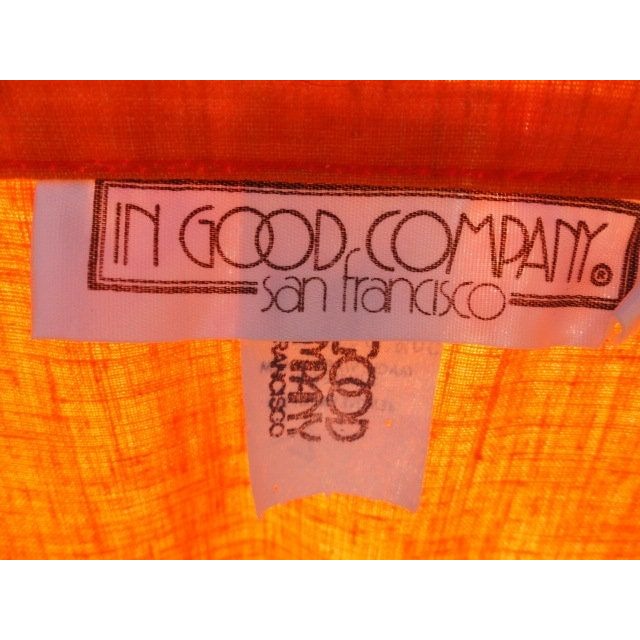 Vintage 1960's Burnt Orange Dress Smock Apron "In Good Company" San Francisco Straps With Clasp