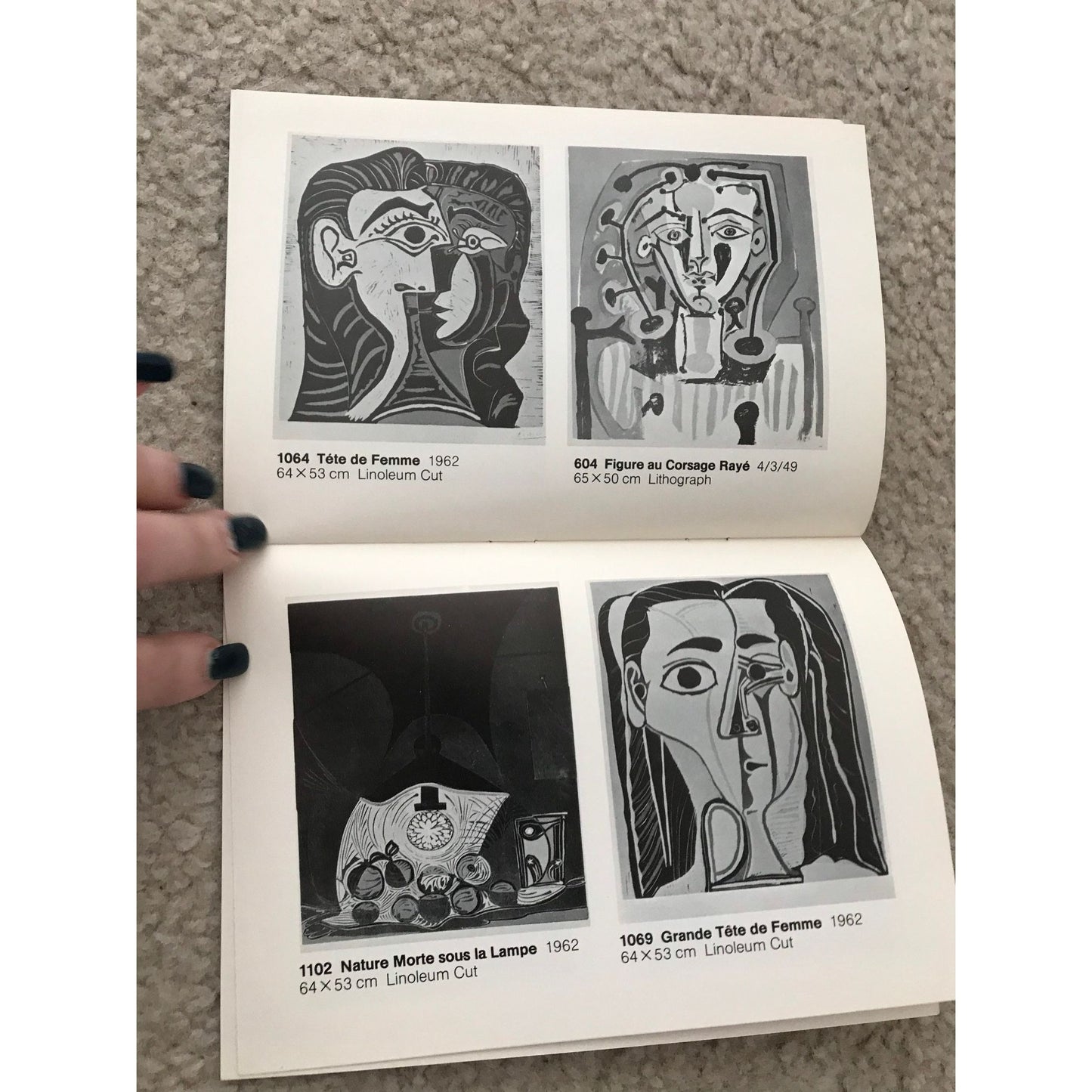 Vintage B 1072 Picasso Print Buste De Femme Au Chapeau 1962 & Art Booklet PICASSO