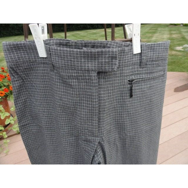 Vintage 1990's Girl's DKNY Black & Gray Plaid Pants Cotton Nylon  Spandex Size 14 Made In Moldova