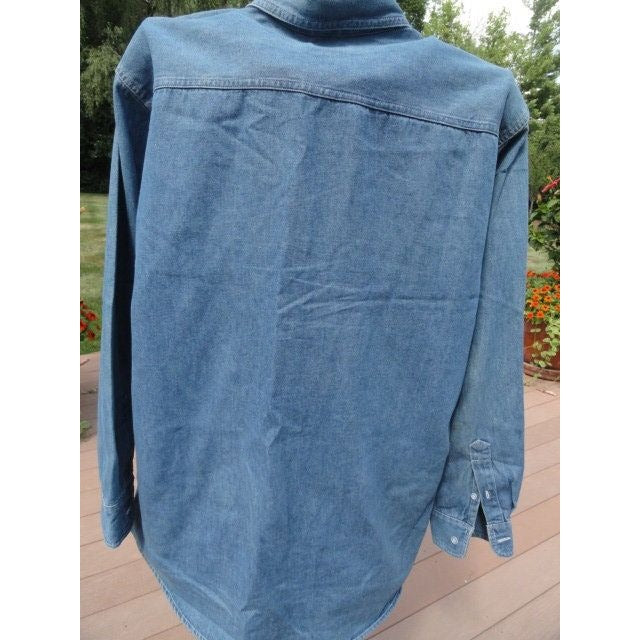 Vintage Men’s Prime Time Denim  Long Sleeve Shirt Large Made in Sri Lanka