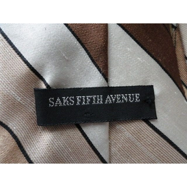 Vintage Men’s SAKS FIFTH AVENUE Sulka Stripe Tie All Silk Browns Beige Fully Lined