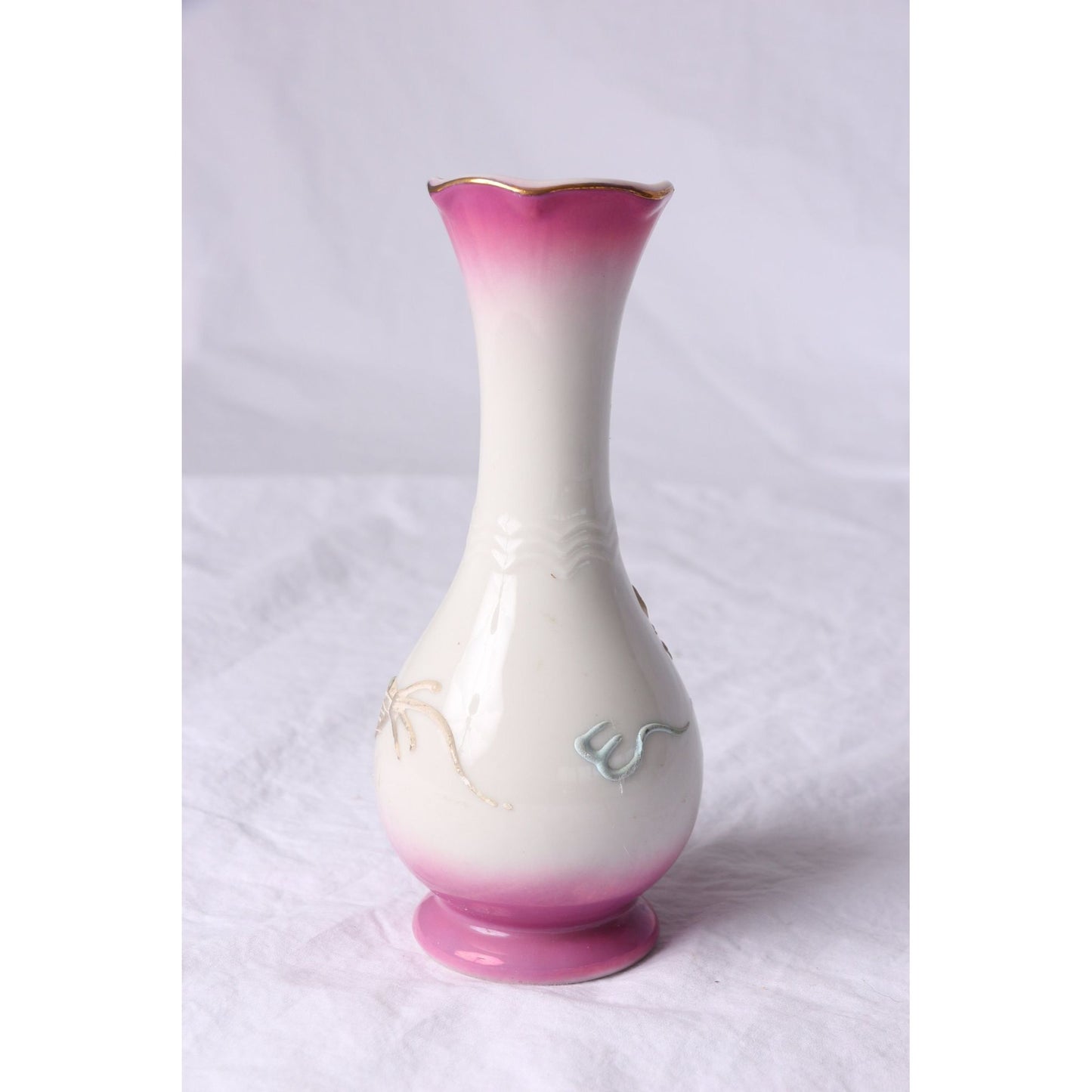 Vintage Niagara Falls, N. Y. Prospect Point Souvenir Vase Pink & Gray Dragonware Made In Japan