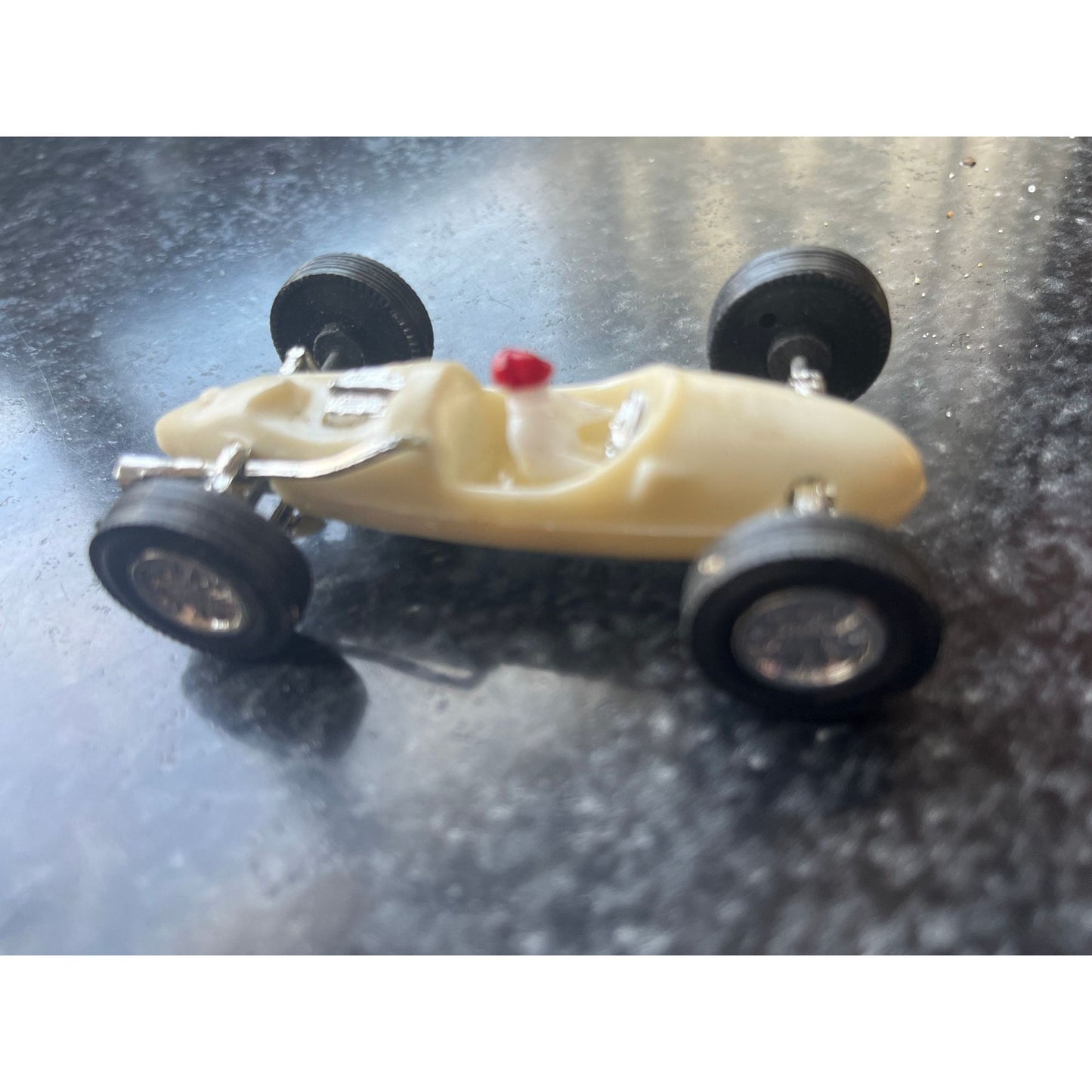 Vtg Politoys Plastic model of a Cooper Norton F1 Plastic Grand Prix Car Model 813 In White With A Driver Made In Hong Kong