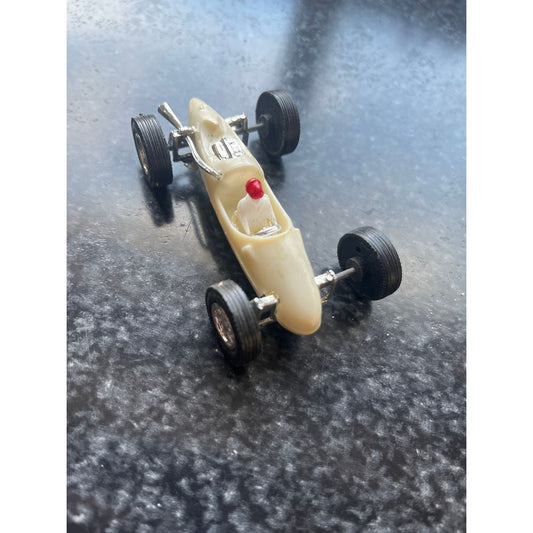 Vtg Politoys Plastic model of a Cooper Norton F1 Plastic Grand Prix Car Model 813 In White With A Driver Made In Hong Kong