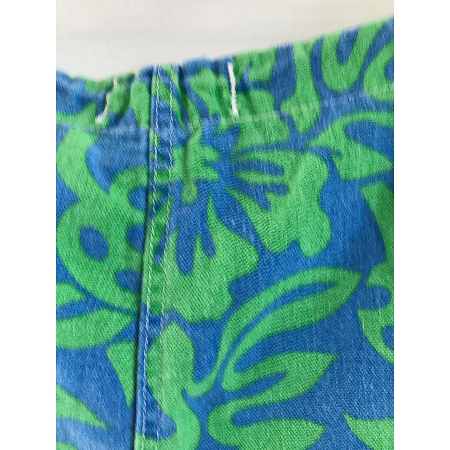 Vtg 1960's Surfers Catalina Martin Jammies Swim Trunks Size S Mod Blue & Green Flower Mushrooms