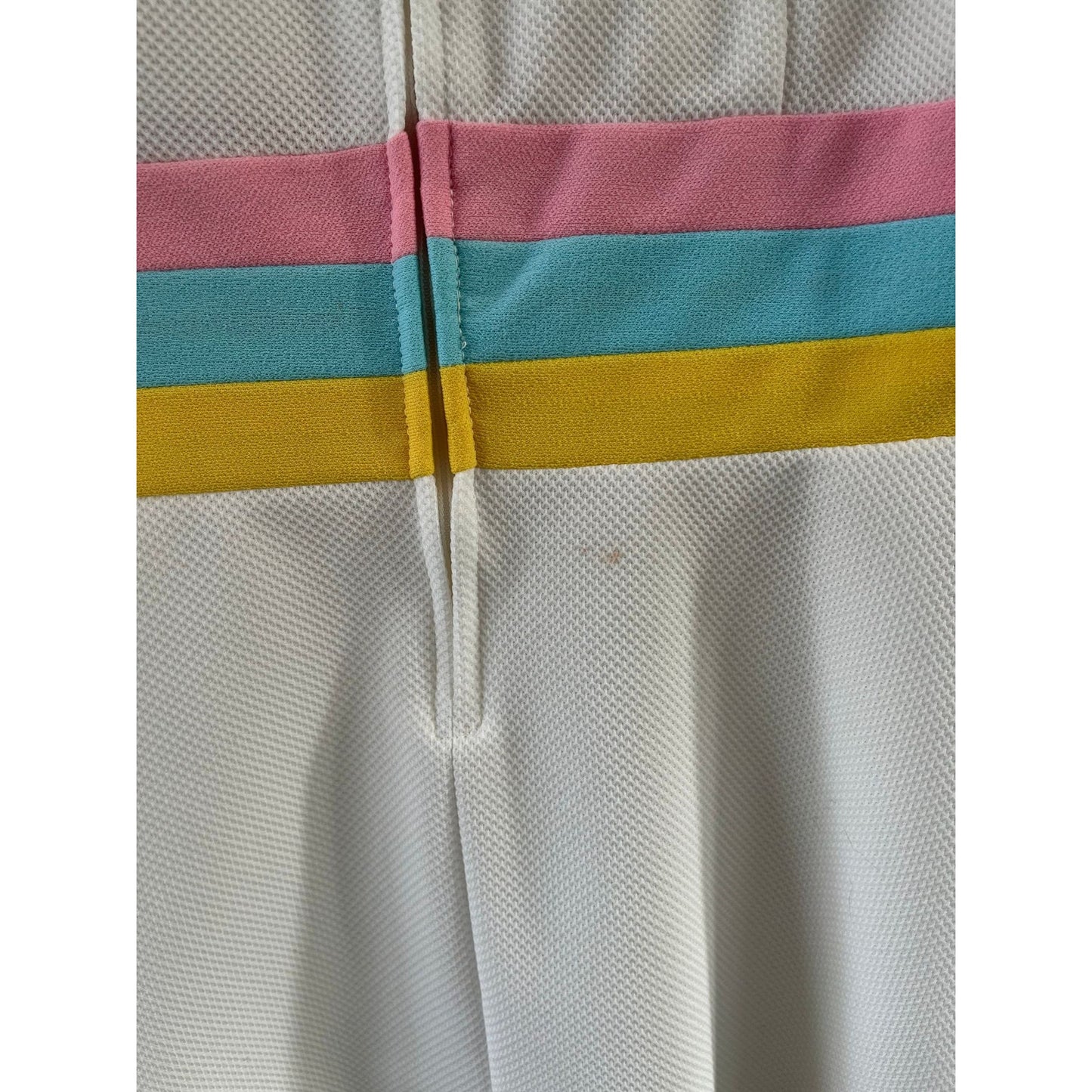 Vtg 1970's Tennis Dress & Panties By Saks Fifth Avenue Active Sportswear Size 14 White With Pink Blue Yellow NWT