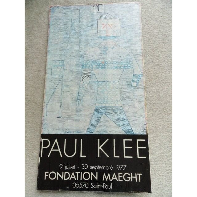 Vintage Paul Klee Poster On Board 1977 Fondation Maeght German Expressionism Cubism