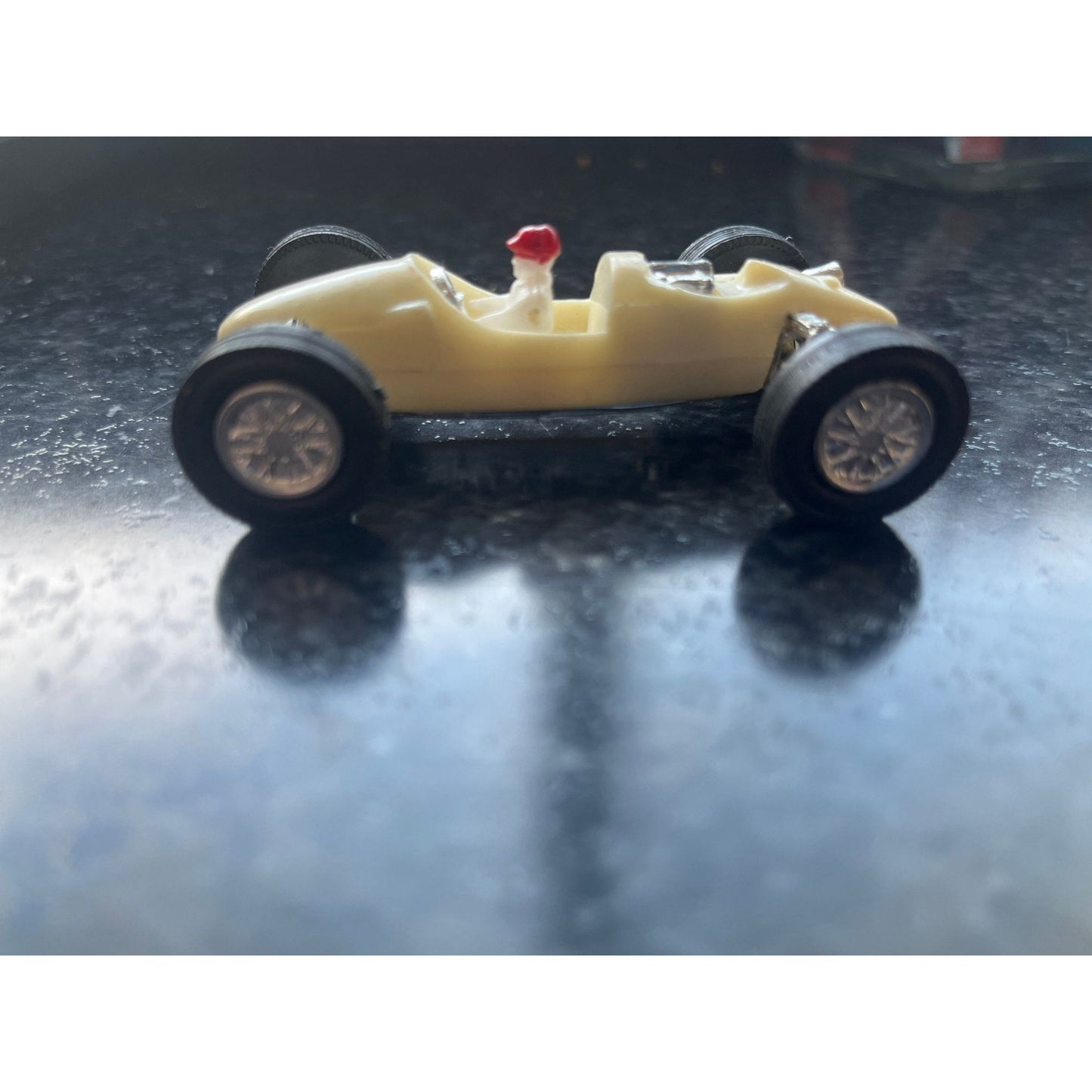 Vtg Politoys Plastic model of a Cooper Norton F1 Plastic Grand Prix Car Model 813 In White With A Driver Made In Hong Kong