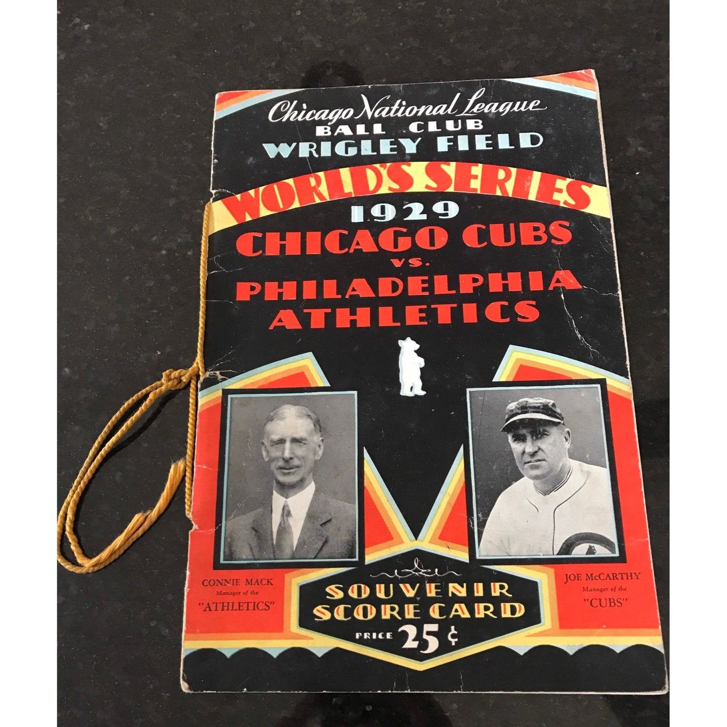 Vtg Chicago National League Ball Club Wrigley Field World's Series 1929 Program Souvenir Score Card