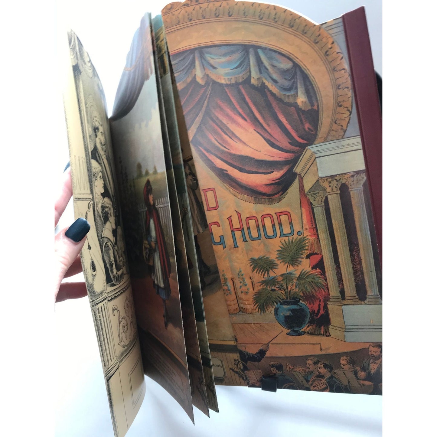 Vintage 1891 Scarce Victorian Book Red Riding Hood Theater Pantomime Toy Book By McLoughlin Replica Of The Antique Original