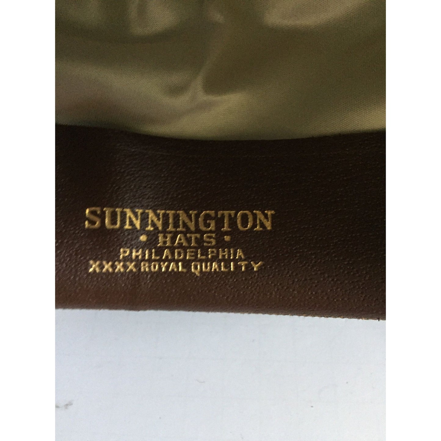 Vintage Hat Men’s SUNNINGTON XXXX QUALITY Bowler Hat Custom Made Philadelphia