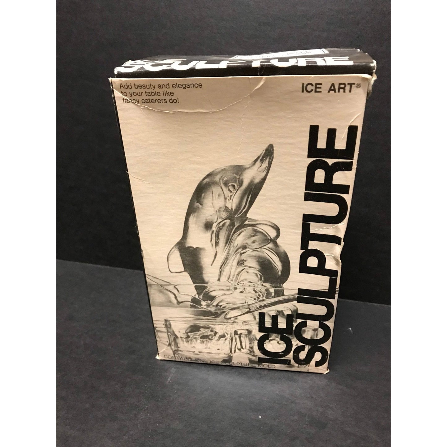 Vintage 1980's Dolphin Ice Art Sculpture On A Wave CBL Specialties Original Box And Instructions