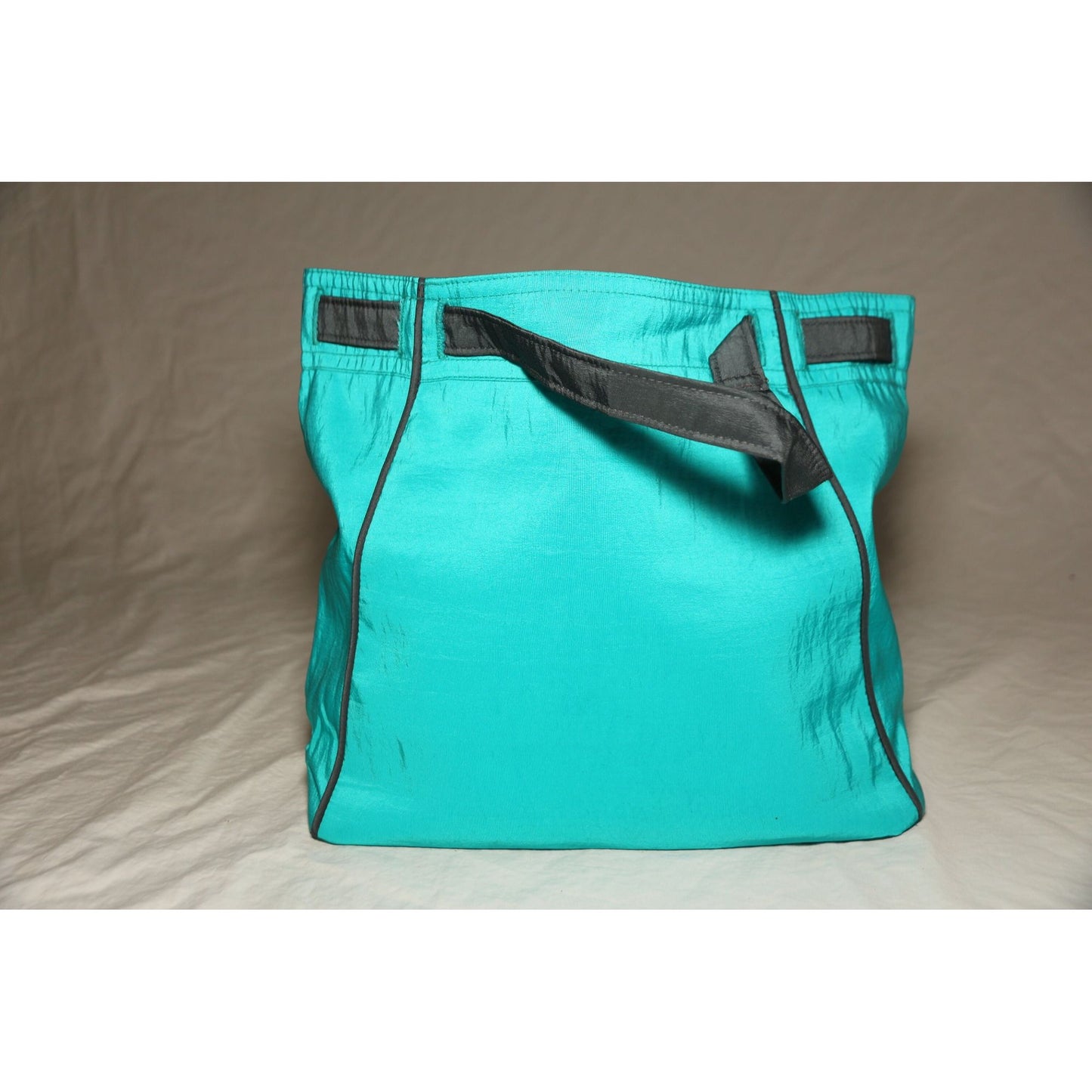 Vintage MYCRA PAC Designer Wear Purse Handbag Dupont Teflon Fabric Style 5302 Turquoise & Black NWT