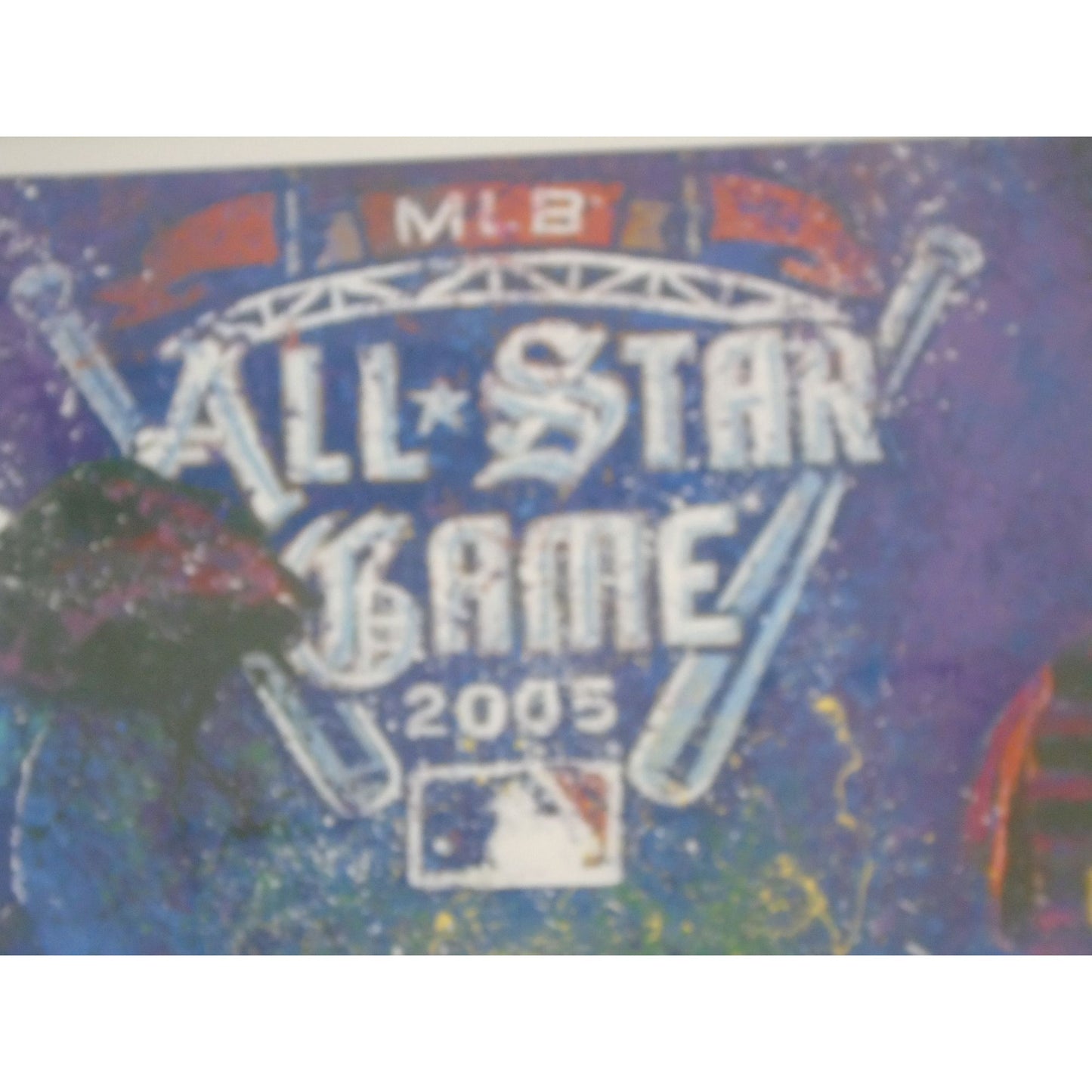 Bill Lopa Artist Poster Framed MLB 2005 Allstar Game Comerica Park Signed Poster Ivan Rodriguez