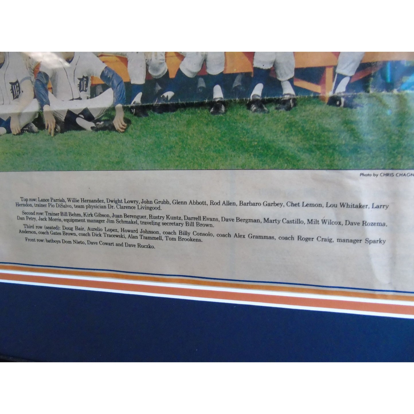 Vintage Detroit Tigers 1984 Team Poster Chris Chagnon Photography Detroit Michigan Framed