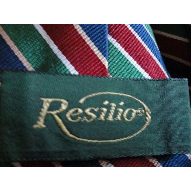 Vintage Men’s Resilio All Silk Striped Tie Mackenzie’s Men’s Clothing Store Red Blue Green Gold